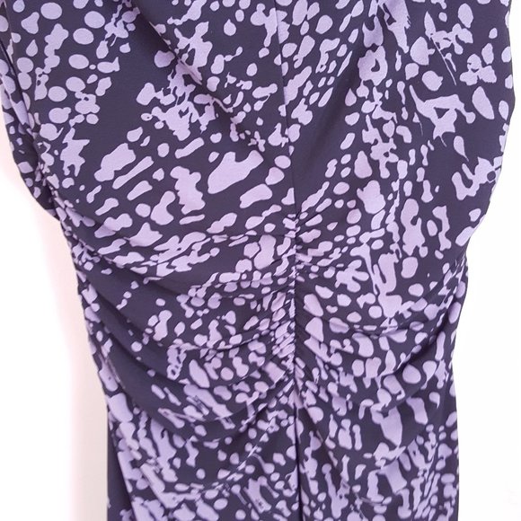 2/$20 Drape Neck Sheath Dress Black Purple 8 Petite, Abstract Print - Picture 12 of 16